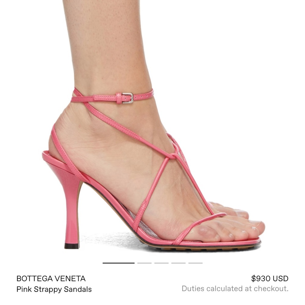Bottega Veneta Pink Strappy Heels